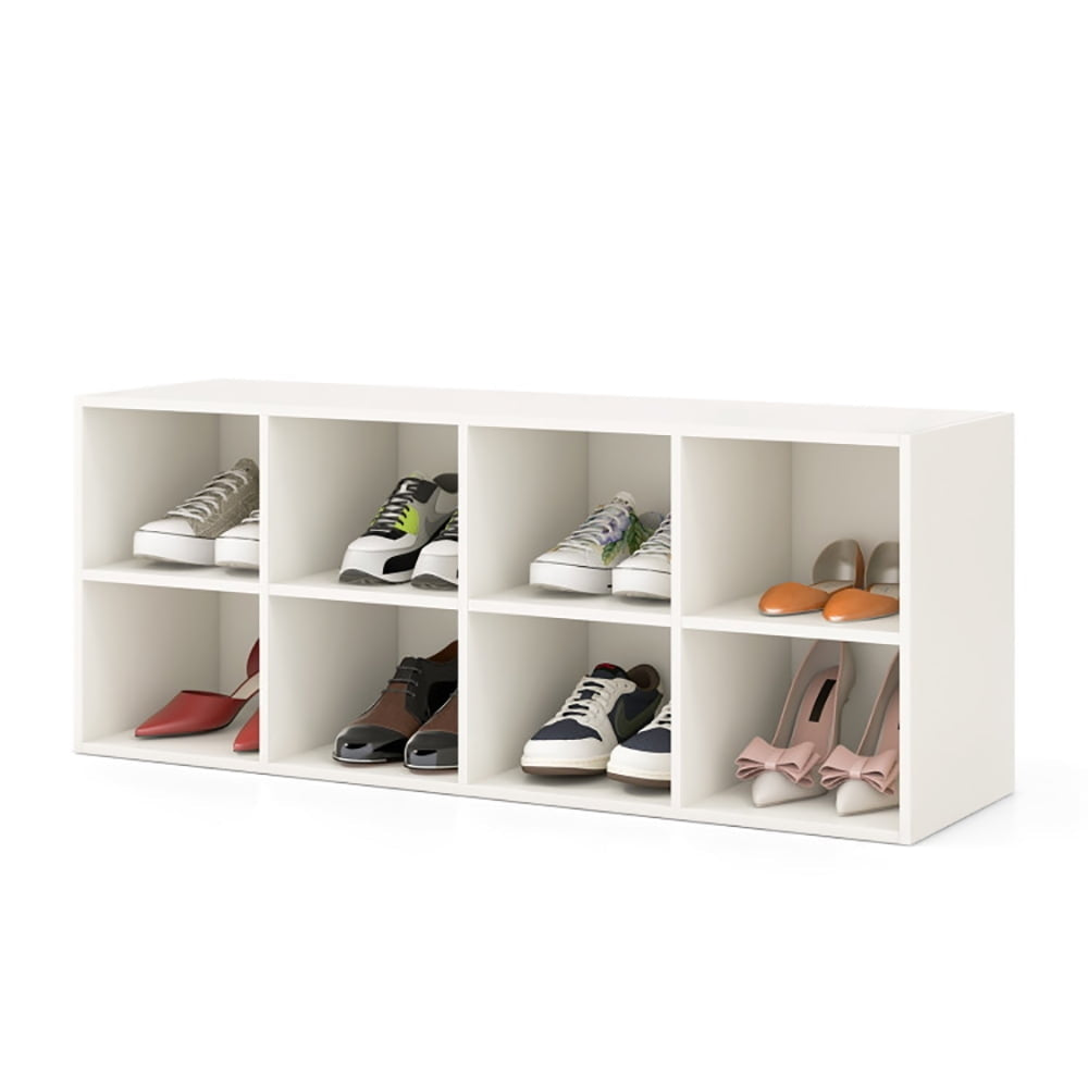 Hommoo 8 Cubbies Shoe Organizer with 500 LBS Weight Capacity-White, Space-Saving Shoe Rack Organizer for Closet Entryway Image 4