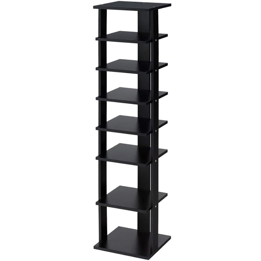 Hommoo 7-Tier Shoe Rack Practical Free Standing Shelves Storage Shelves-Black, Space-Saving Shoe Rack Organizer for Image 1