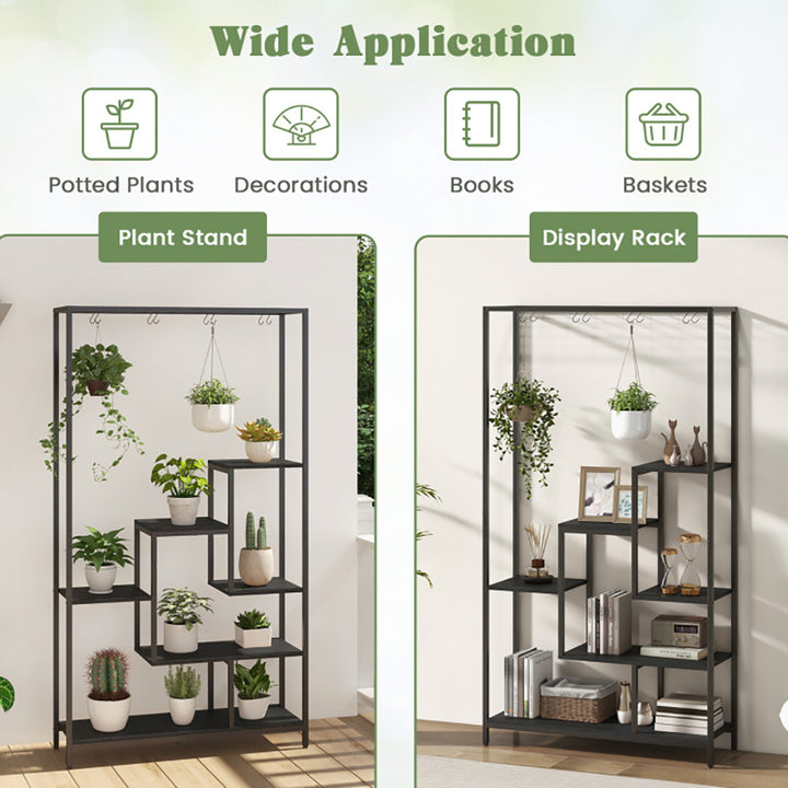 Hommoo Raised Planter Stand, Large Space Flower Rack Shelf,6-Tier Tall Plant Stand 71" Metal Indoor Plant Shelf with 10 Image 3