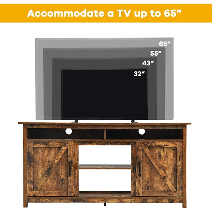 Hommoo Entertainment Centers,TV Stands,60 Industrial TV Stand Entertainment Center with Shelve and Cabinet-Brown Image 3