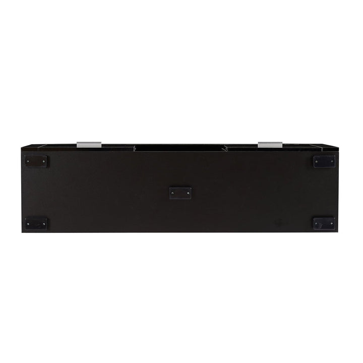 Hommoo High Glossy LED TV Entertainment Center, Modern TV Stand with Storage Shelves and Drawers, Black Image 4