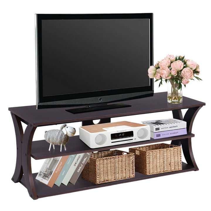 Hommoo 3-Tier TV Stand Storage Console with Storage Shelves, High-Quality 3-Tier TV Entertainment Center Image 2