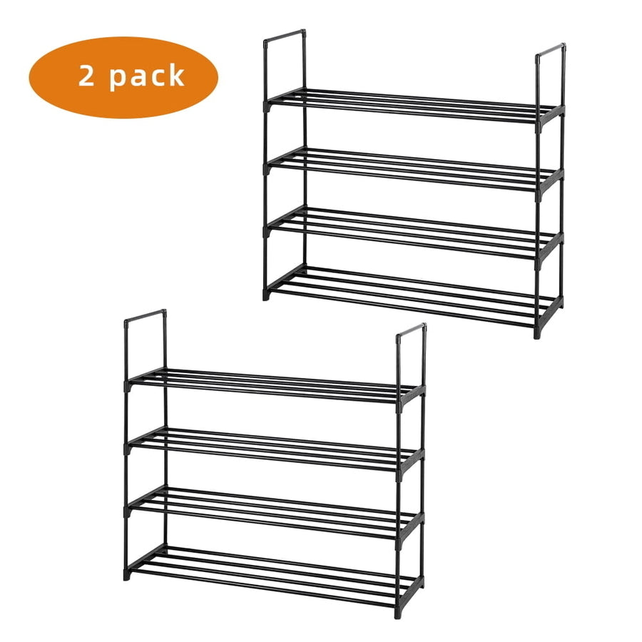 Hommoo 4 Tiers Shoe Rack Set of 2, Shoe Shelf Organizer, Stackable Shoe Storage Organizer Unit for Bedroom, Entryway, Image 1