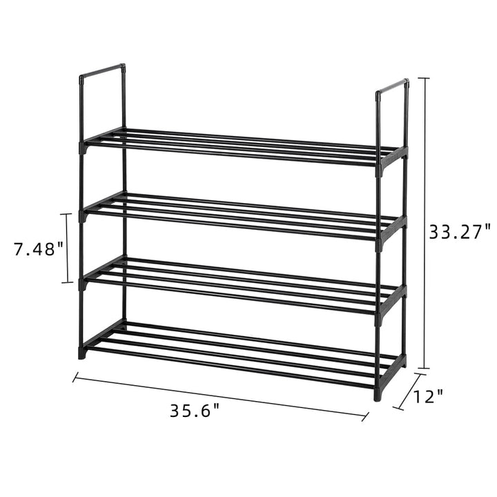 Hommoo 4 Tiers Shoe Rack Set of 2, Shoe Shelf Organizer, Stackable Shoe Storage Organizer Unit for Bedroom, Entryway, Image 2