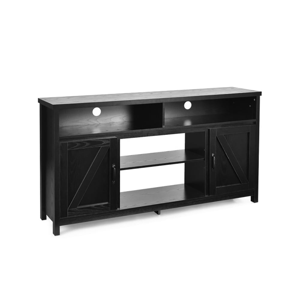 Hommoo Entertainment Centers,TV Stands,59 Inch TV Stand Media Center Console Cabinet with Barn Door for TVs 65 Image 3