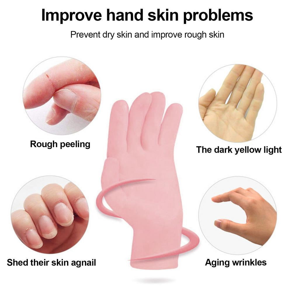 1Pair Moisturizing Gloves Over Night Bedtime Spa Gel Eczema Dry Sensitive Irritated Skin Spa Therapy Secure Glove Image 2