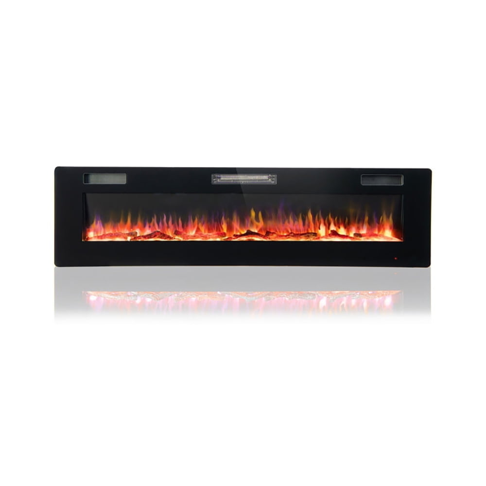 Hommoo Fireplace Heater,Electric Fireplace, 68 Inch Ultra-Thin Electric Fireplace Recessed Wall Mounted with Crystal Log Image 7