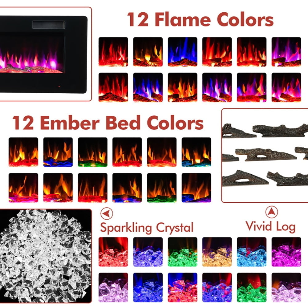 Hommoo Fireplace Heater,Electric Fireplace, 60 Inches Ultra-thin Electric Fireplace with Remote Control and Timer Image 7