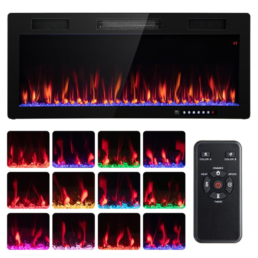 Hommoo Fireplace Heater,Electric Fireplace, Electric Fireplace 40/50/60 Inches Recessed and Wall Mounted for 2 x 6 Image 1