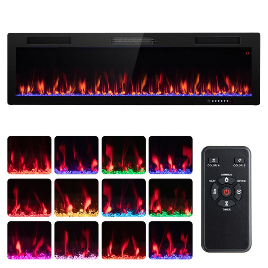 Hommoo Fireplace Heater,Electric Fireplace, Electric Fireplace 40/50/60 Inches Recessed and Wall Mounted for 2 x 6 Image 1