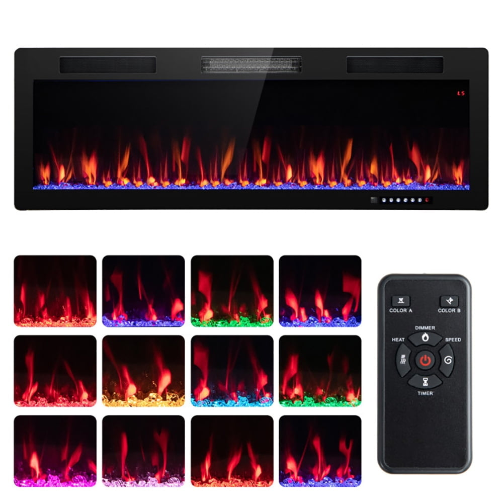 Hommoo Fireplace Heater,Electric Fireplace, Electric Fireplace 40/50/60 Inches Recessed and Wall Mounted for 2 x 6 Image 1