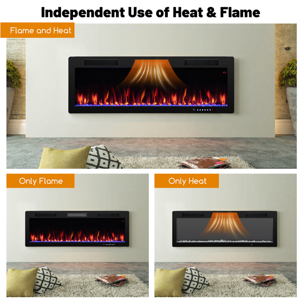 Hommoo Fireplace Heater,Electric Fireplace, Electric Fireplace 40/50/60 Inches Recessed and Wall Mounted for 2 x 6 Image 2