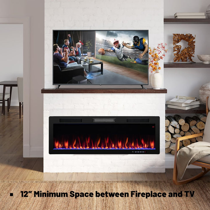 Hommoo Fireplace Heater,Electric Fireplace, Electric Fireplace 40/50/60 Inches Recessed and Wall Mounted for 2 x 6 Image 6