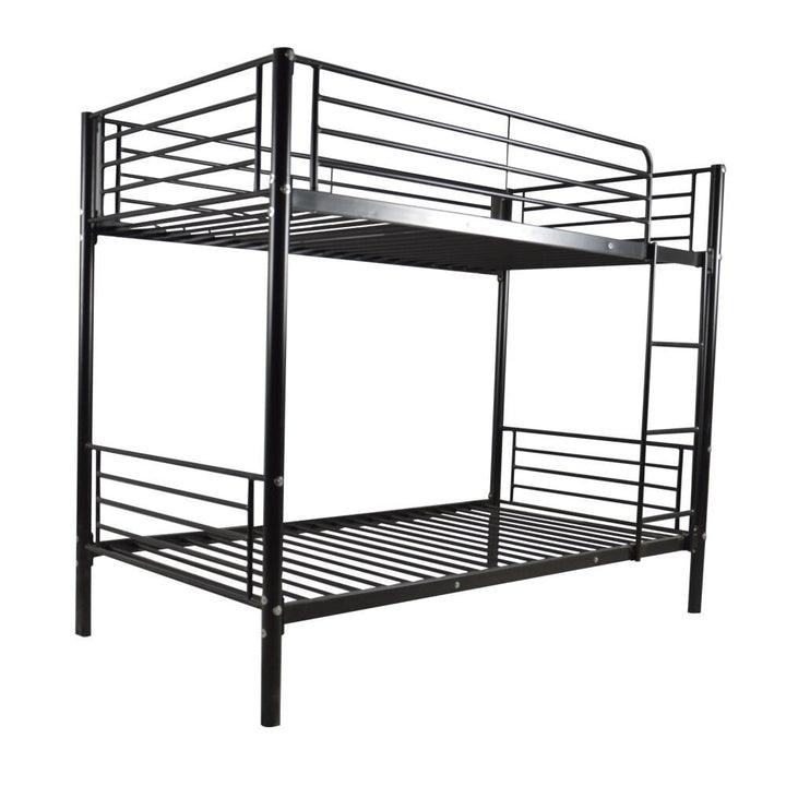 Hommoo Wood Bunk Bed Storage, Twin, Black Image 1