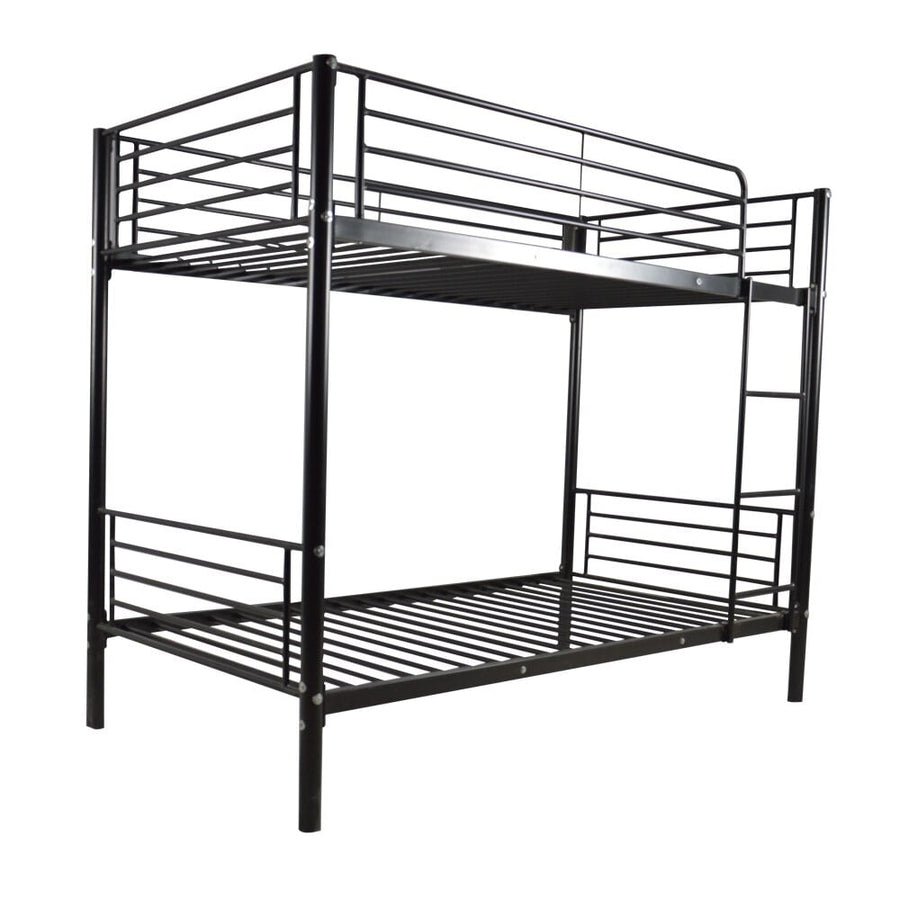 Hommoo Wood Bunk Bed Storage, Twin, Black Image 1