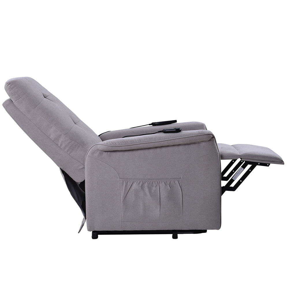 Hommoo Power Lift Chair Recliner with Massage and Remote Control, Living Room Chair Single Sofa for Elderly, Light Grey Image 6