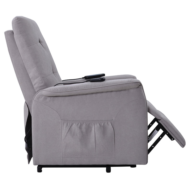 Hommoo Power Lift Chair Recliner with Massage and Remote Control, Living Room Chair Single Sofa for Elderly, Light Grey Image 7