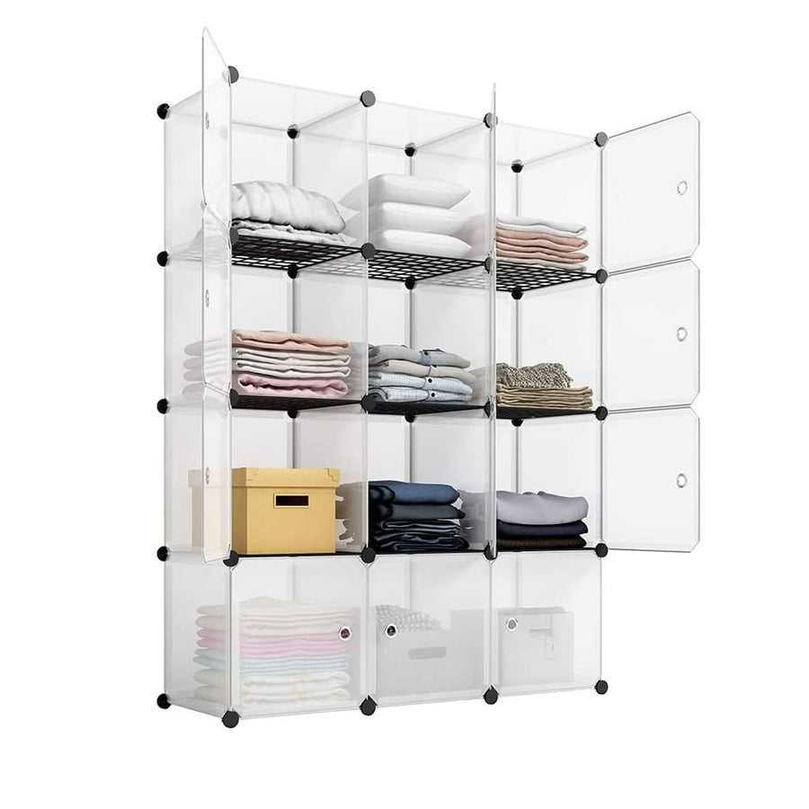 Hommoo Cube Storage with 12-Cube, Multi Use Closet Organizer Shelves with Doors, Modular DIY Storage Cabinet for Home, Image 1