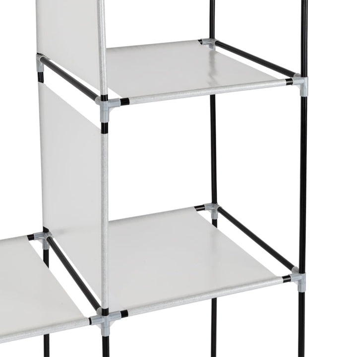 Hommoo 71" Portable Closet Wardrobe, Clothes Rack Storage Organizer with Shelves - Black Image 3