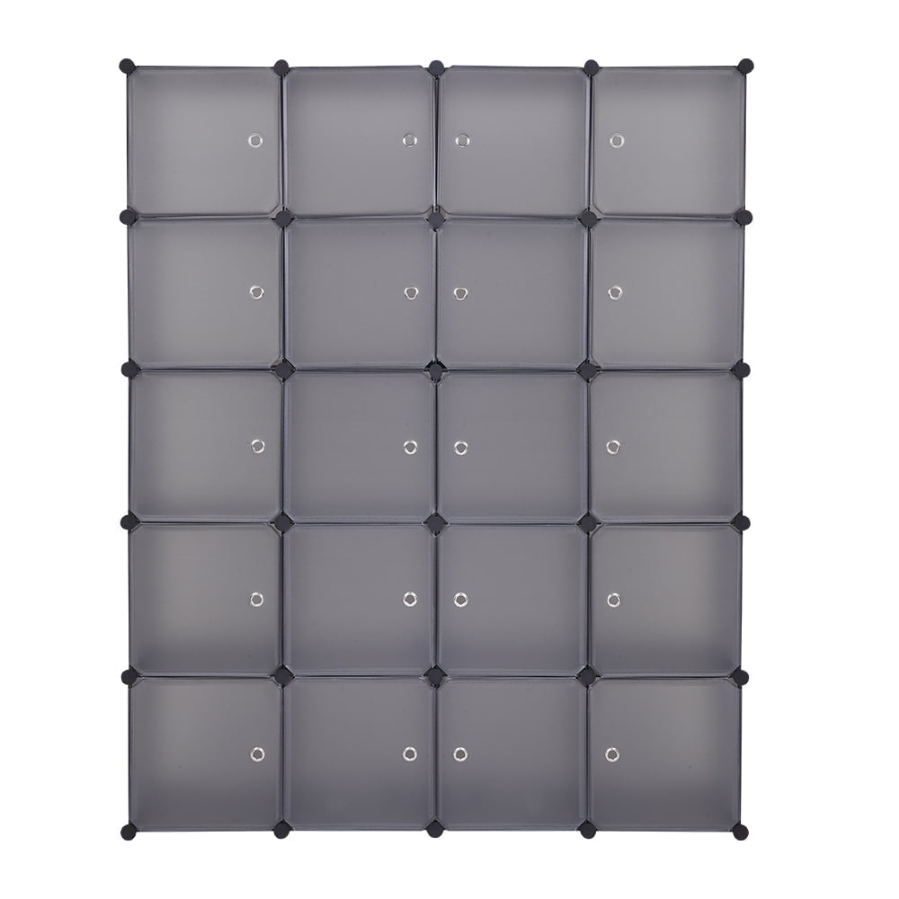 Hommoo 20-Cube Modular Wardrobe Storage Organizer Unit - 13.8" 13.8" - White Image 2