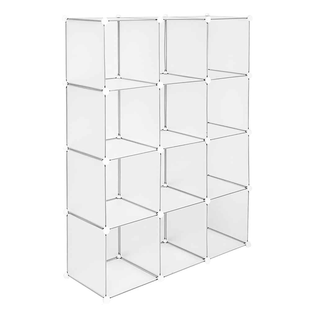 Hommoo 12 Cube DIY Closet System with Doors, White Image 2