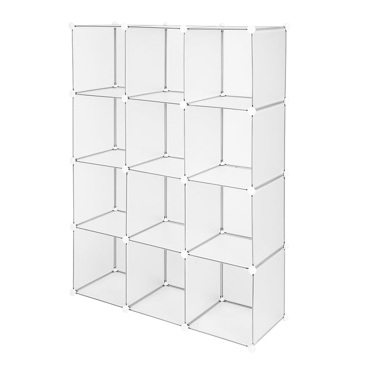 Hommoo 12 Cube DIY Closet System with Doors, White Image 3