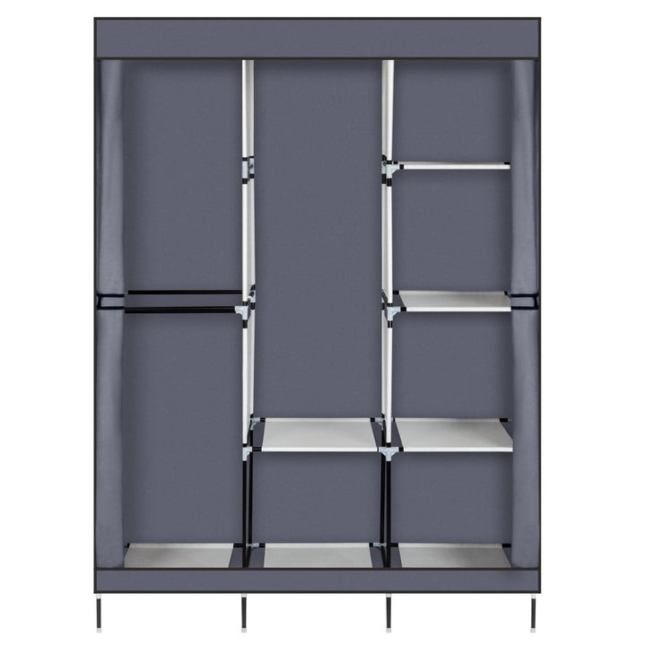 Hommoo 71" Portable Closet Wardrobe, Clothes Rack Storage Organizer with Shelves - Gray Image 2