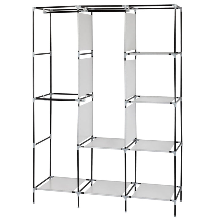 Hommoo 71" Portable Closet Wardrobe, Clothes Rack Storage Organizer with Shelves - Gray Image 3