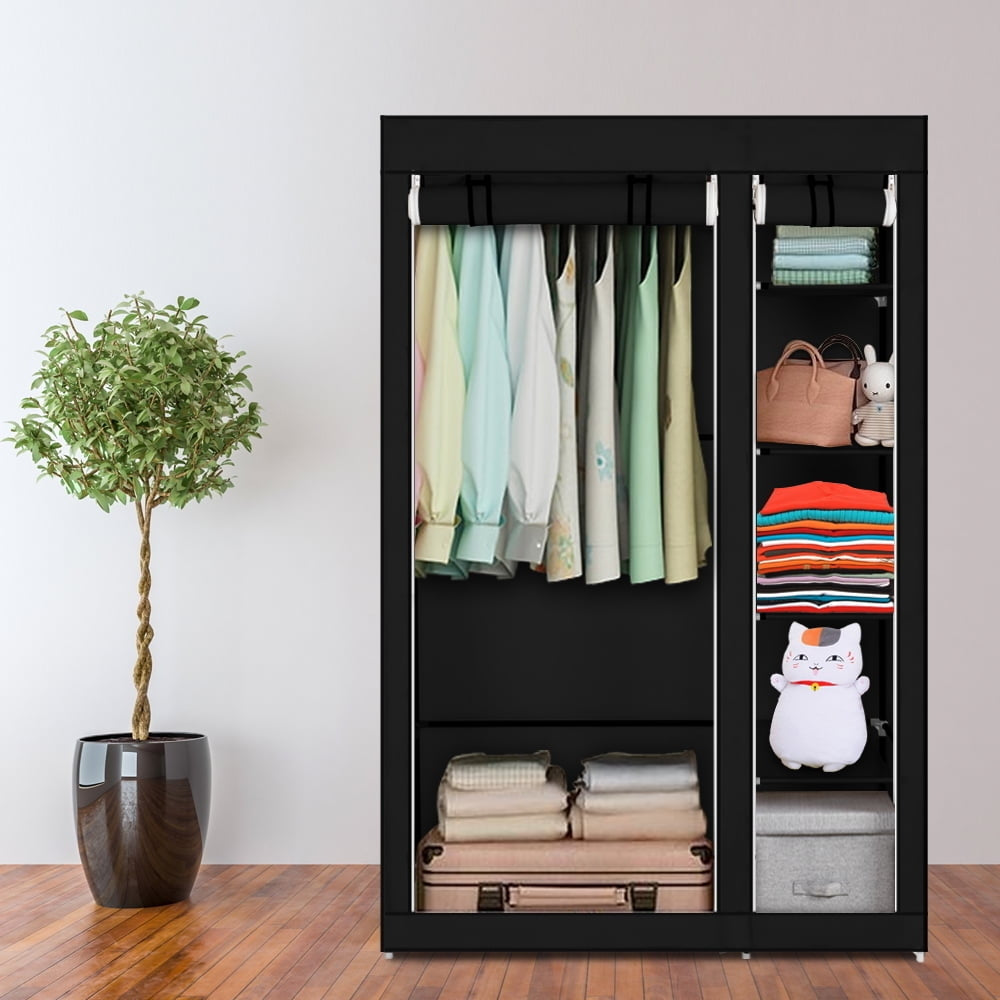 Hommoo Portable Wardrobe Closet System, Black Image 1