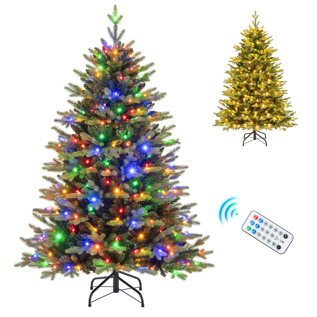 5/6 FT Pre-Lit Artificial Christmas Tree Hinged Xmas Tree w/ 250/350 LED Lights Image 4