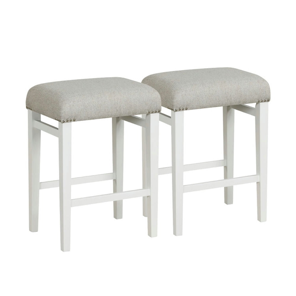 Hommoo 2 Pieces 24.5/29.5 Inch Backless Barstools with Padded Seat Cushions-24.5 inches Image 4