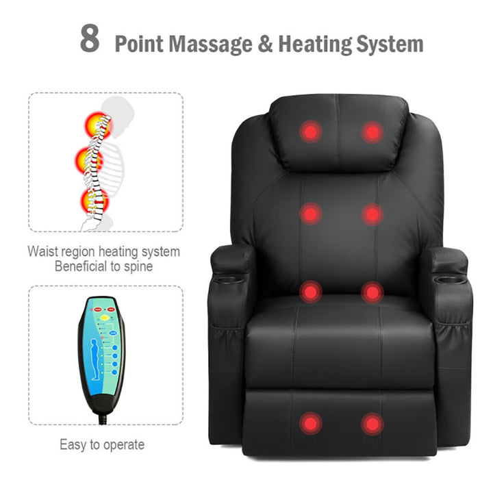 Hommoo Recliner Chair, Reclining Chair,Lounge Chair,Power Lift Recliner Chair with Massage and Heat for Elderly with Image 5