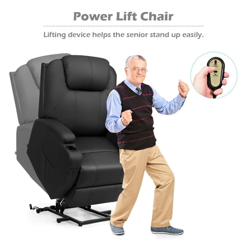 Hommoo Recliner Chair, Reclining Chair,Lounge Chair,Power Lift Recliner Chair with Massage and Heat for Elderly with Image 6