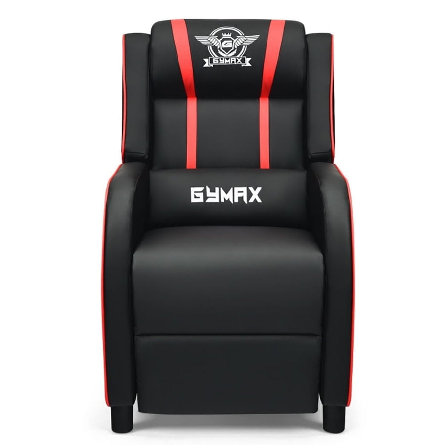 Hommoo Recliner Chair, Reclining Chair,Lounge Chair,Massage Racing Gaming Single Recliner Chair-Red Image 1