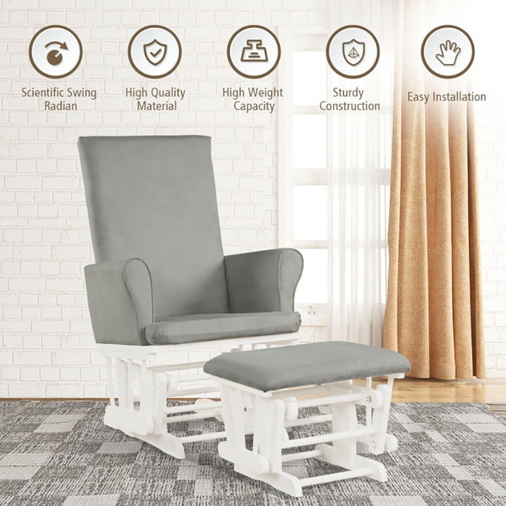 Hommoo Recliner Chair, Reclining Chair,Lounge Chair,Baby Nursery Relax Rocker Rocking Chair Glider and Ottoman Cushion Image 2