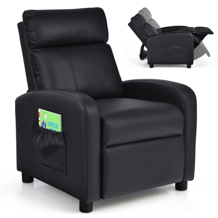 Hommoo Ergonomic PU Leather Kids Recliner Lounge Sofa for 3-12 Age Group-Black, Kids Chairs for Kids Image 4