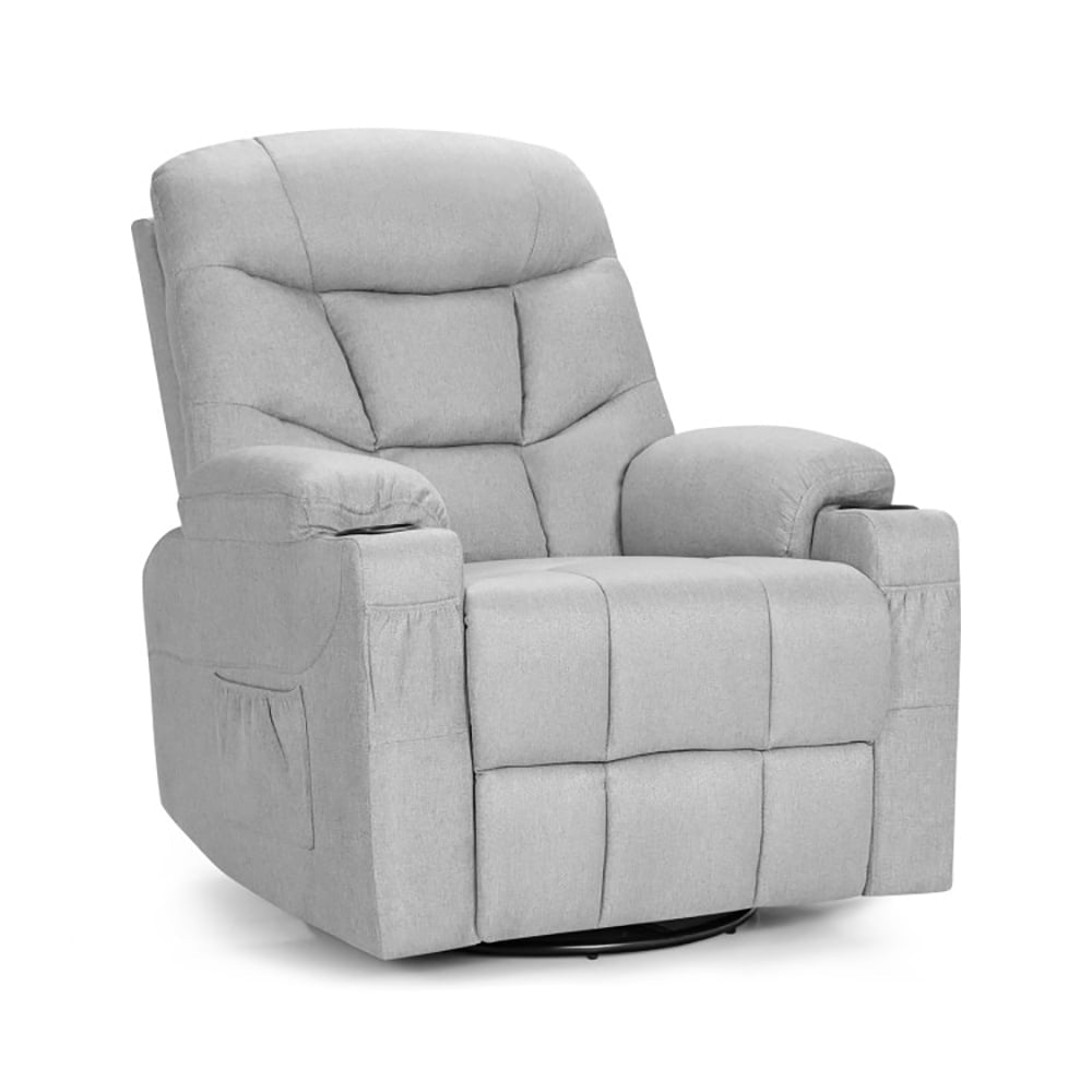 Hommoo Recliner Chair, Reclining Chair,Lounge Chair,Massage Rocking Recliner Chair with Heat and Vibration-Gray Image 1