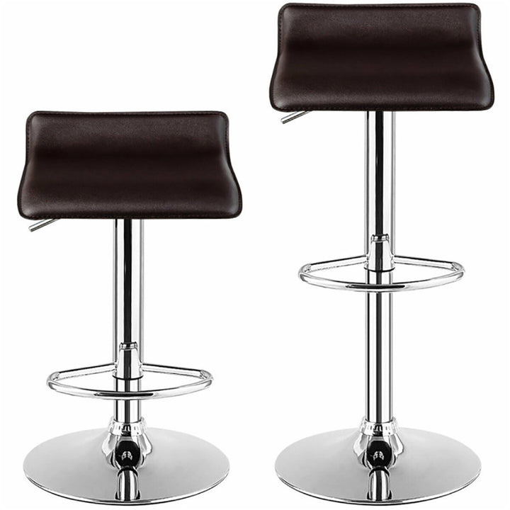 Hommoo Bar Stools Set of 2, Adjustable PU Leather Backless Adjustable Bar Stools, Swivel Bar Stool, Barstools Set of 2 Image 7