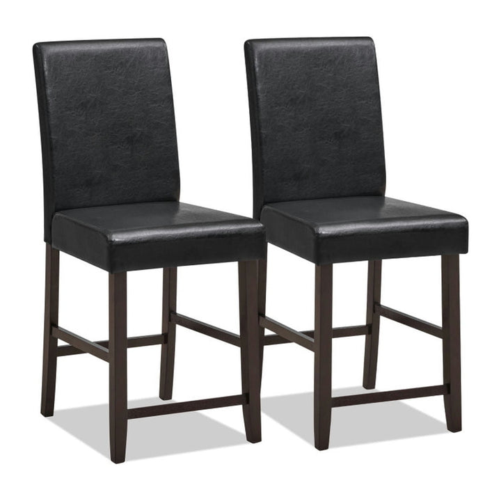 Hommoo Counter Bar Stools, Dining Stool,25 Inch Counter Height Set of 2 Bar Stools-Black Image 1