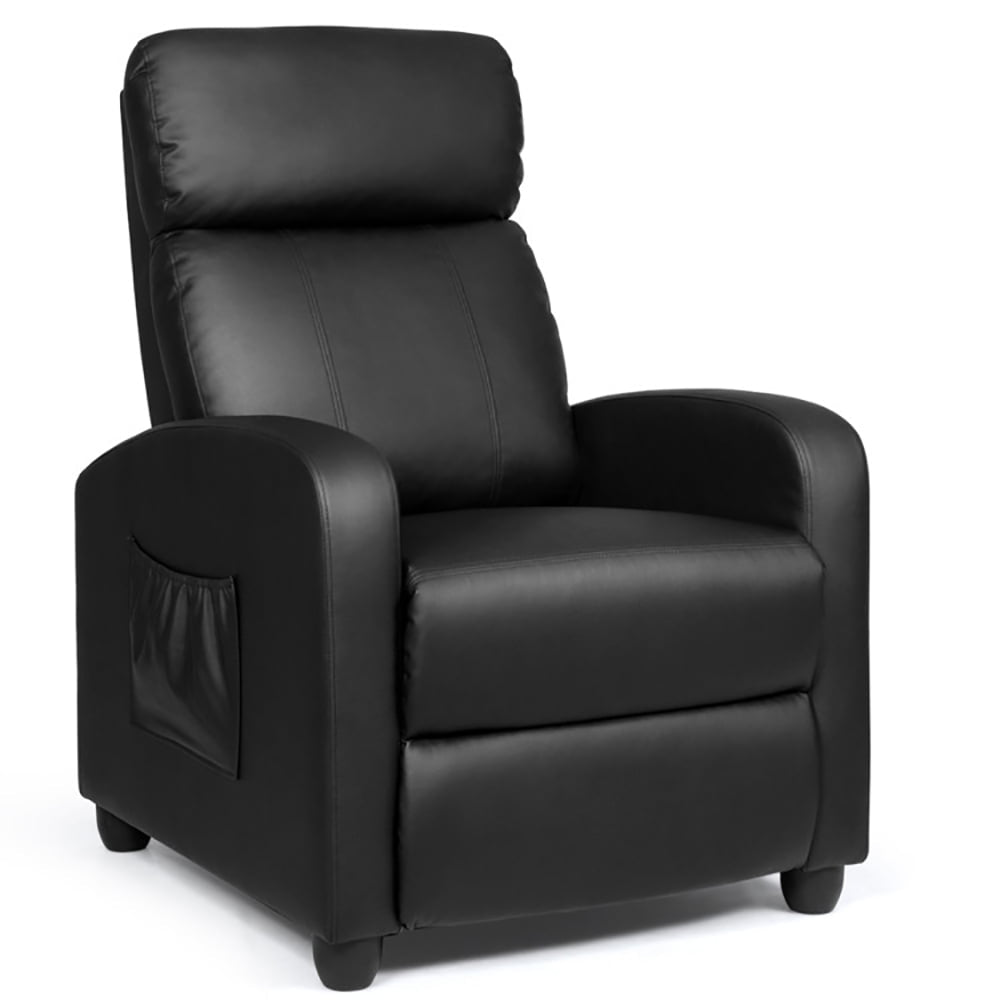 Hommoo Recliner Chair, Reclining Chair,Lounge Chair,Recliner Massage Winback Single Chair with Side Pocket-Black Image 1