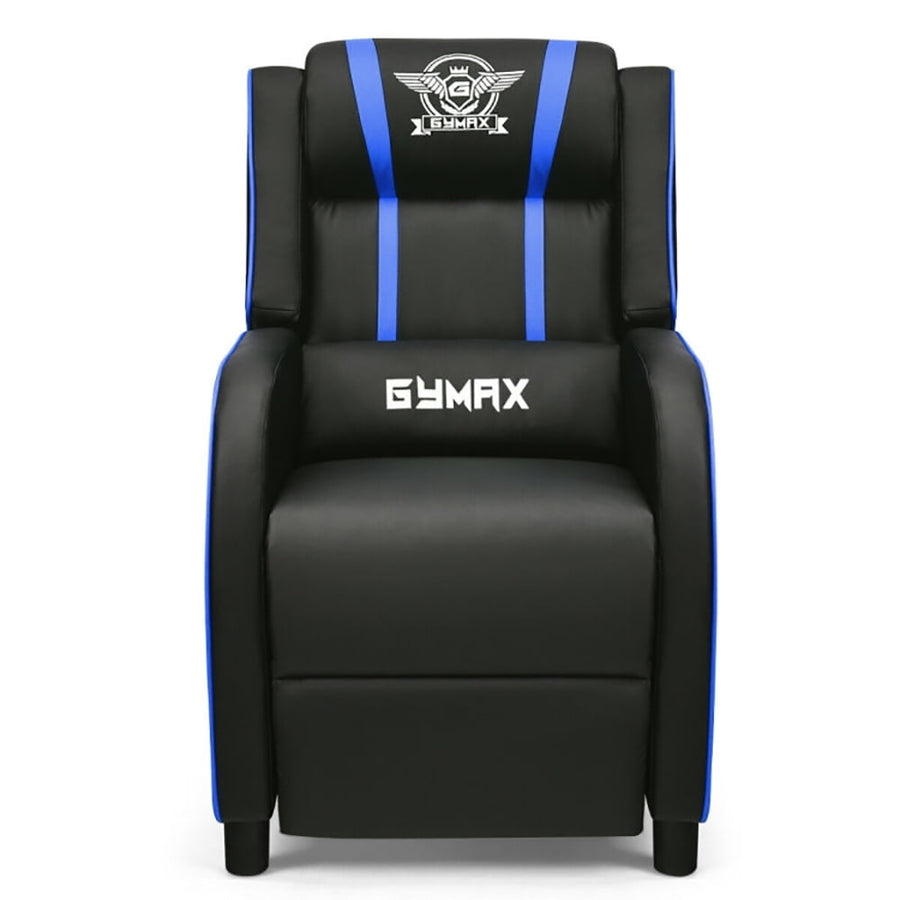 Hommoo Recliner Chair, Reclining Chair,Lounge Chair,Massage Racing Gaming Single Recliner Chair-Blue Image 1