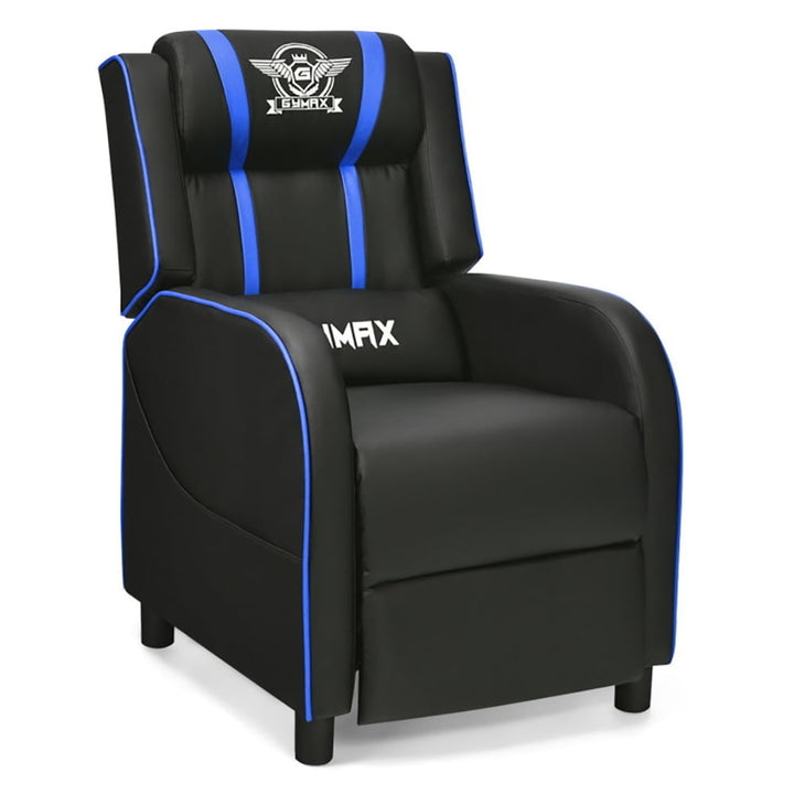 Hommoo Recliner Chair, Reclining Chair,Lounge Chair,Massage Racing Gaming Single Recliner Chair-Blue Image 3