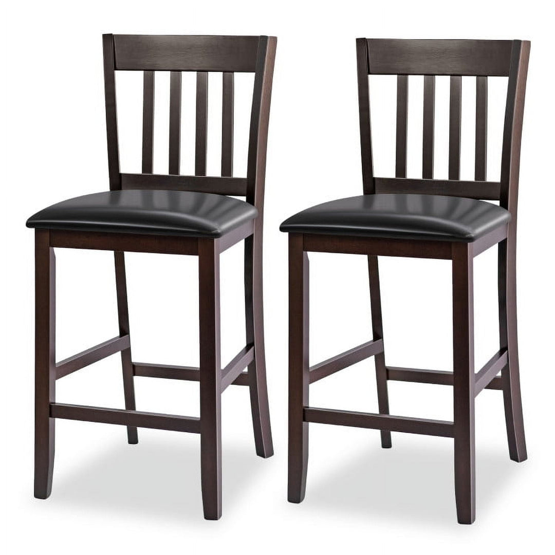 Hommoo 25 Inches Set of 2 Bar Stools with Rubber Wood Legs, Bar Height Stools, Bar Stools for Kitchen Island for Image 1