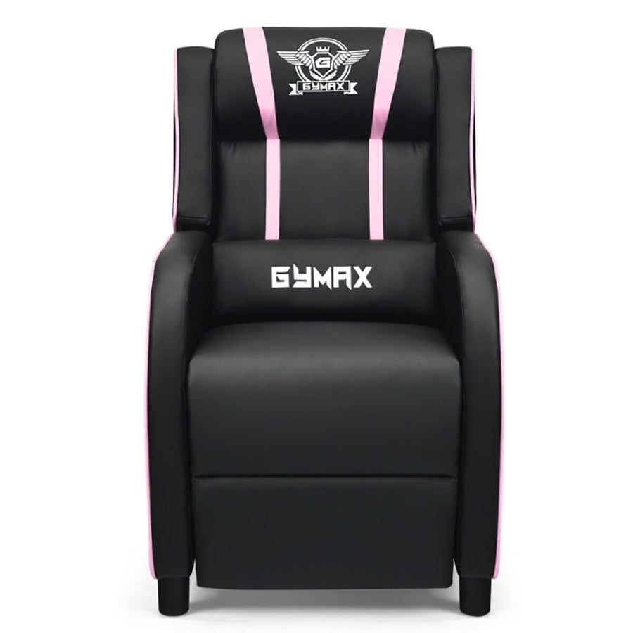 Hommoo Recliner Chair, Reclining Chair,Lounge Chair,Massage Racing Gaming Single Recliner Chair-Pink Image 1