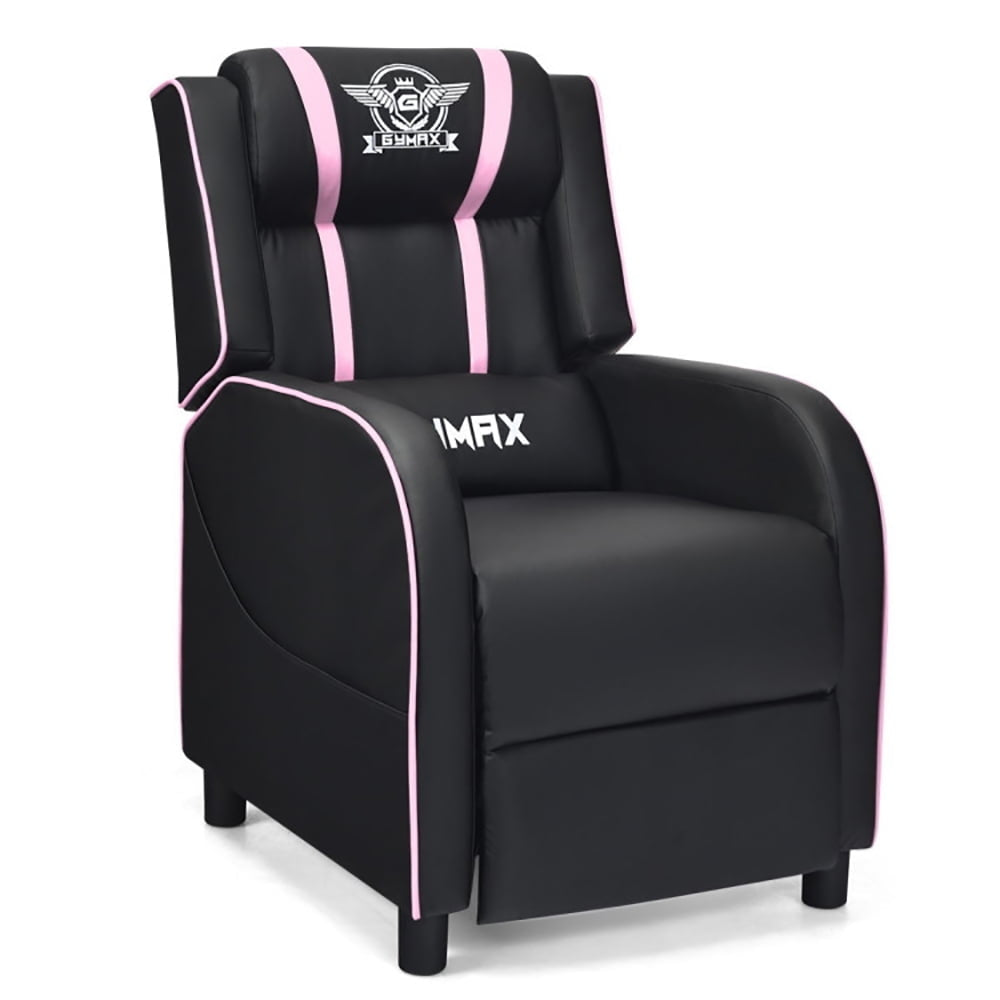 Hommoo Recliner Chair, Reclining Chair,Lounge Chair,Massage Racing Gaming Single Recliner Chair-Pink Image 2