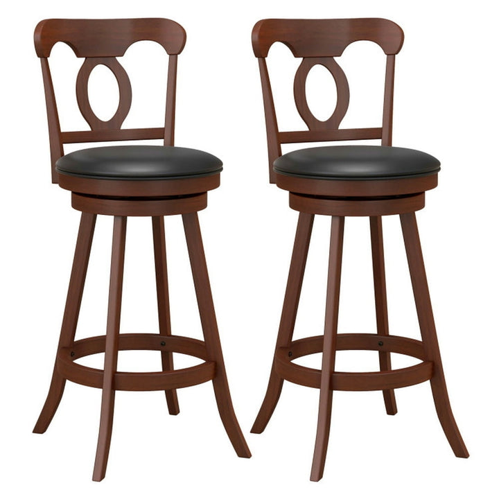 Hommoo Set of 2 24/30 Inch Swivel Bar Stools with Footrest-30 inches, Bar Height Stools, Bar Stools for Kitchen Image 1