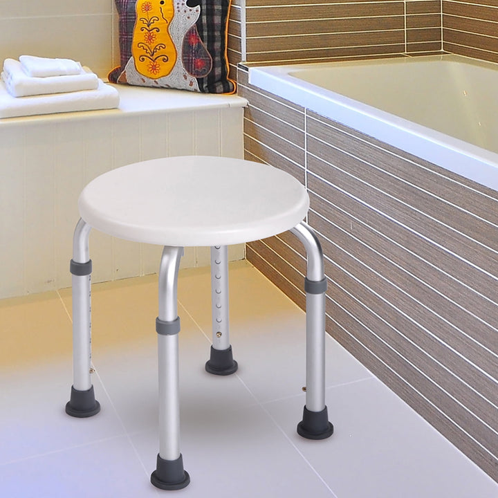 Hommoo Shower Stool Bath Bench with Adjustable Heights and Non-Slip Rubber for Safety and Stability, Shower Chair for Image 1