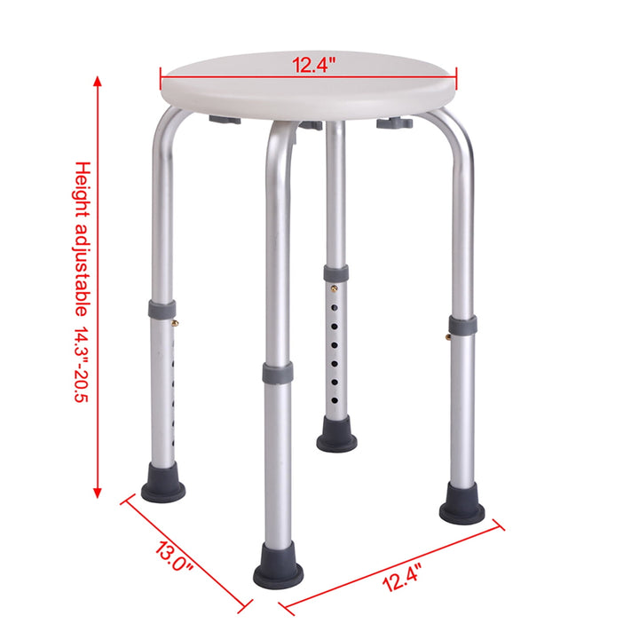 Hommoo Shower Stool Bath Bench with Adjustable Heights and Non-Slip Rubber for Safety and Stability, Shower Chair for Image 4