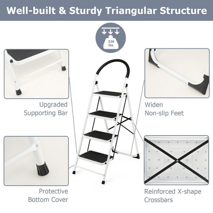 Hommoo Step Ladder, Folding Step Stool, Stepladders Image 5