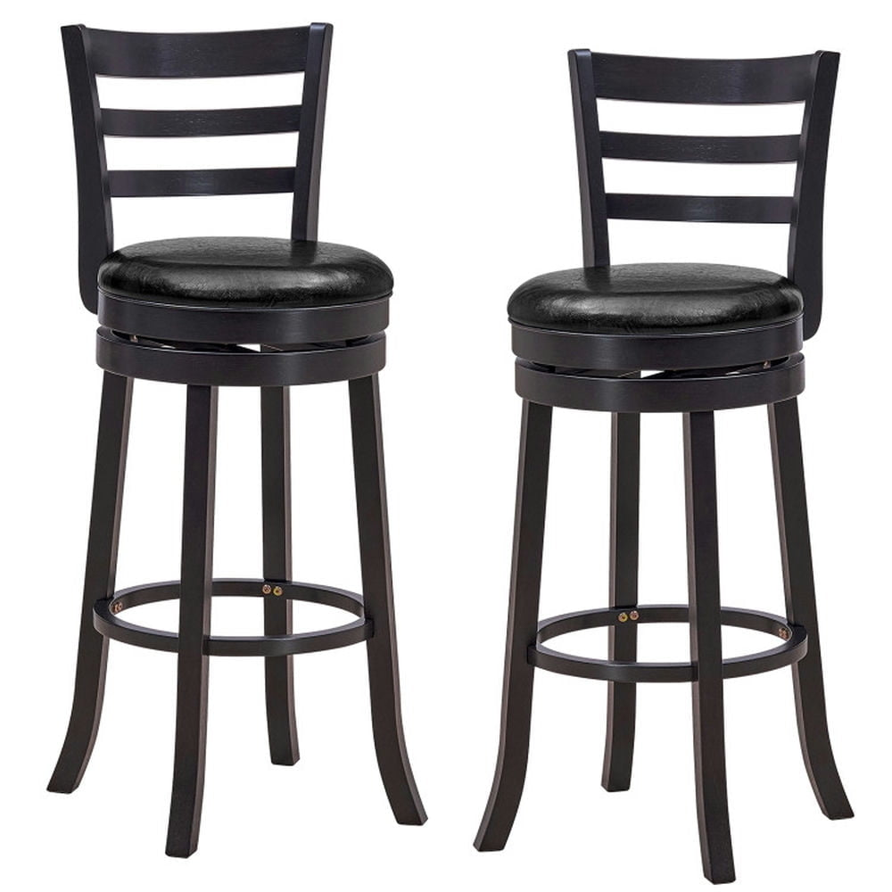 Hommoo Set of 2 Bar Stools Swivel Bar Height Chairs with PU Upholstered Seats Kitchen, Bar Height Stools, Bar Stools for Image 1